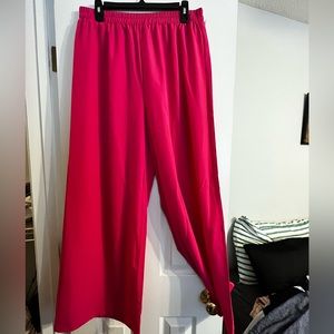 Hot pink wide leg pants. Thin material.